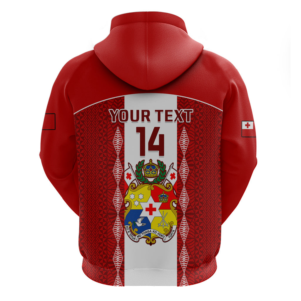 Personalised Tonga Football Hoodie Tongan Ngatu Pattern Sporty Style LT14