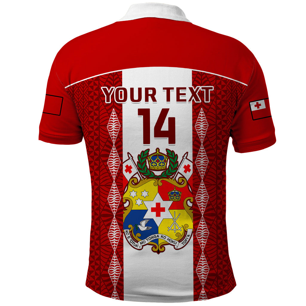 Personalised Tonga Football Polo Shirt Tongan Ngatu Pattern Sporty Style LT14
