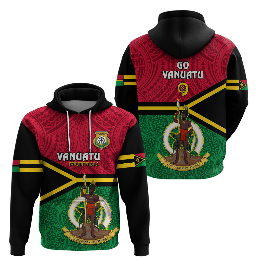Vanuatu Football Hoodie Vanuatuan Coat Of Arm Polynesian Flag Style LT14