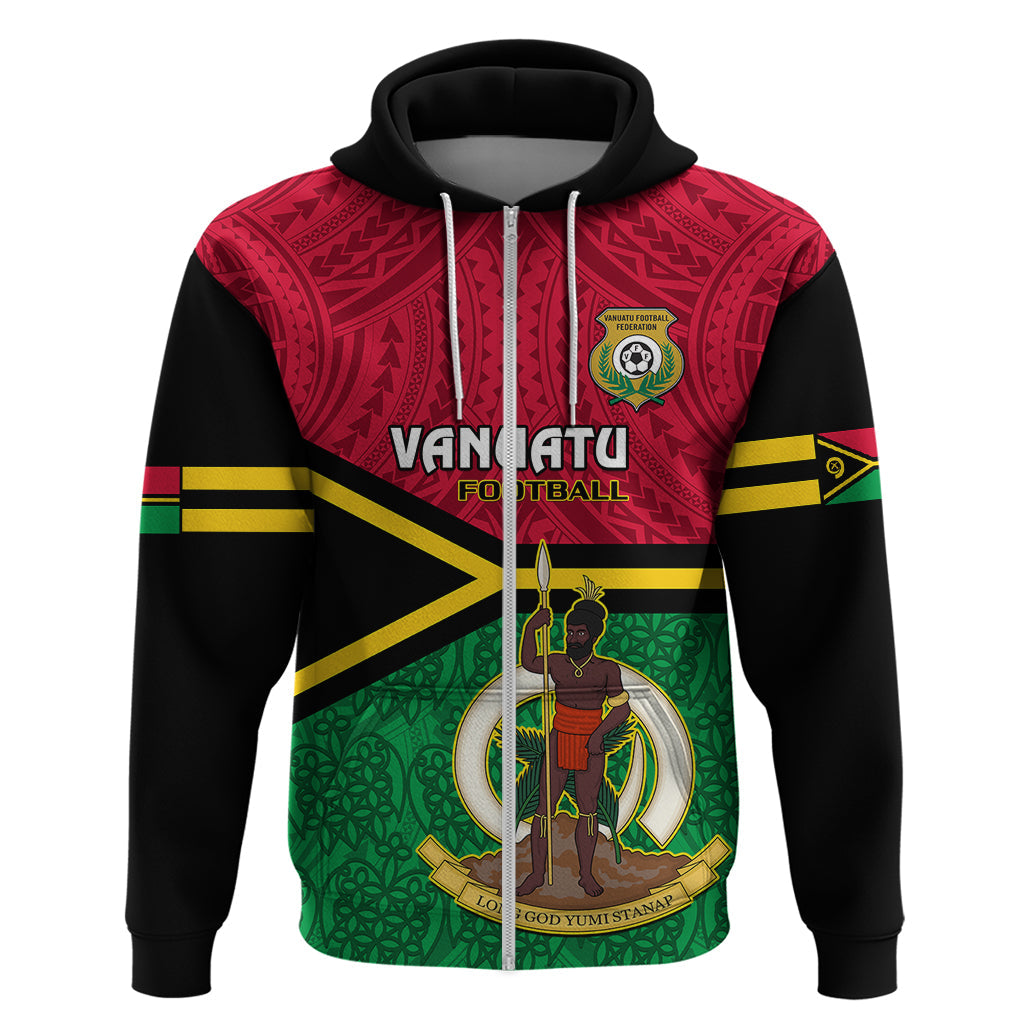 Vanuatu Football Hoodie Vanuatuan Coat Of Arm Polynesian Flag Style LT14