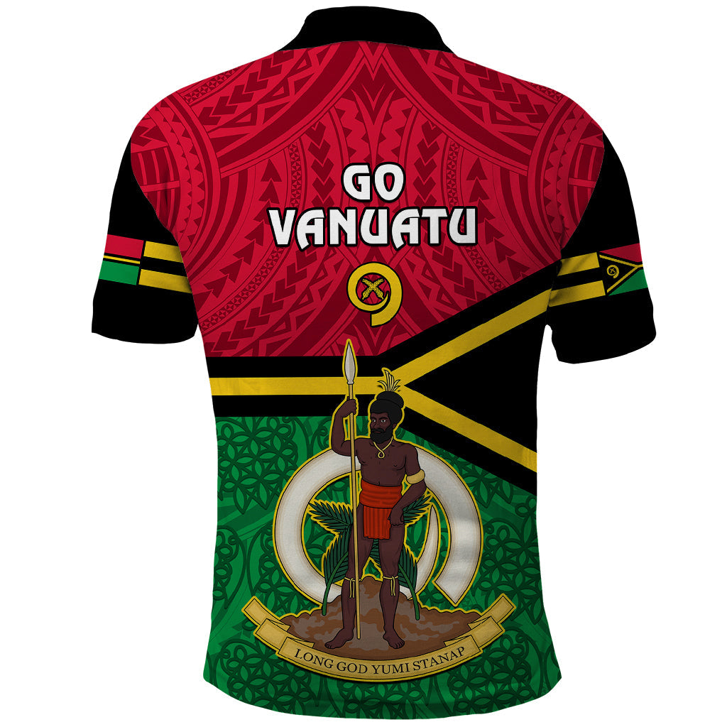 Vanuatu Football Polo Shirt Vanuatuan Coat Of Arm Polynesian Flag Style LT14