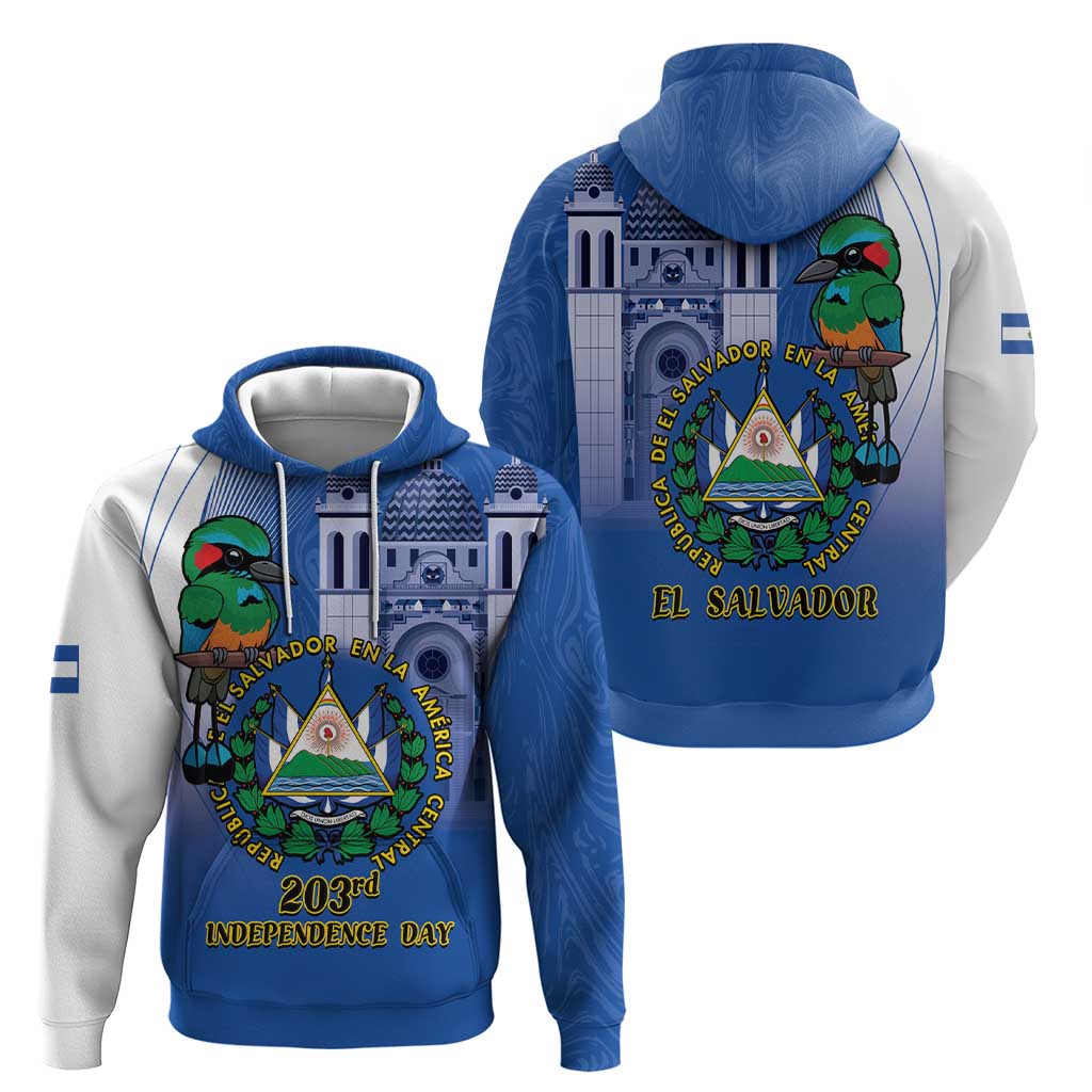 El Salvador Independence Day Hoodie 203rd Anniversary Torogoz Bird LT14