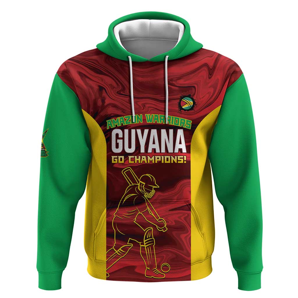 Custom Guyana Cricket Hoodie Go Amazon Warriors Marble Pattern LT14
