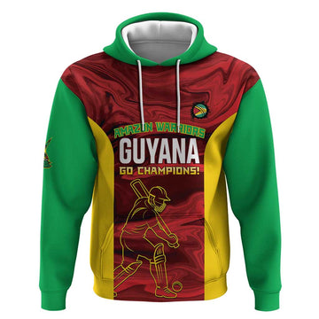 Custom Guyana Cricket Hoodie Go Amazon Warriors Marble Pattern LT14