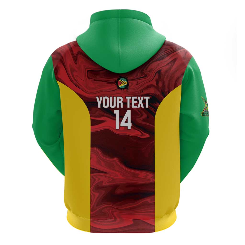 Custom Guyana Cricket Hoodie Go Amazon Warriors Marble Pattern LT14