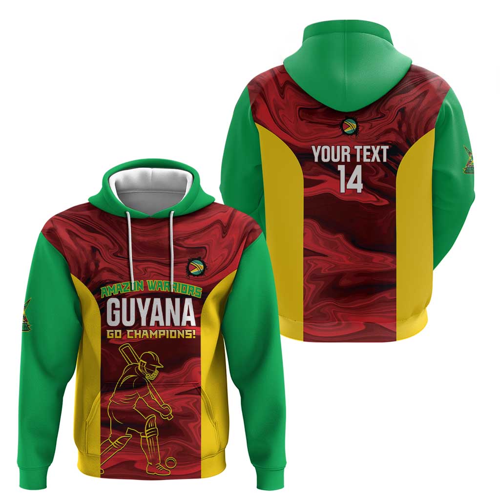 Custom Guyana Cricket Hoodie Go Amazon Warriors Marble Pattern LT14