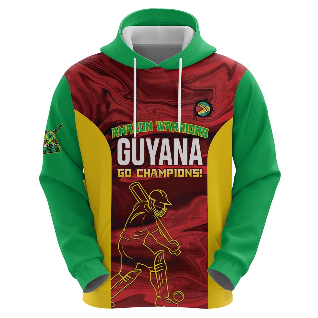 Custom Guyana Cricket Hoodie Go Amazon Warriors Marble Pattern LT14