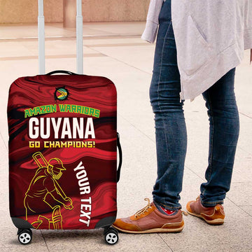 Custom Guyana Cricket Luggage Cover Go Amazon Warriors Marble Pattern LT14