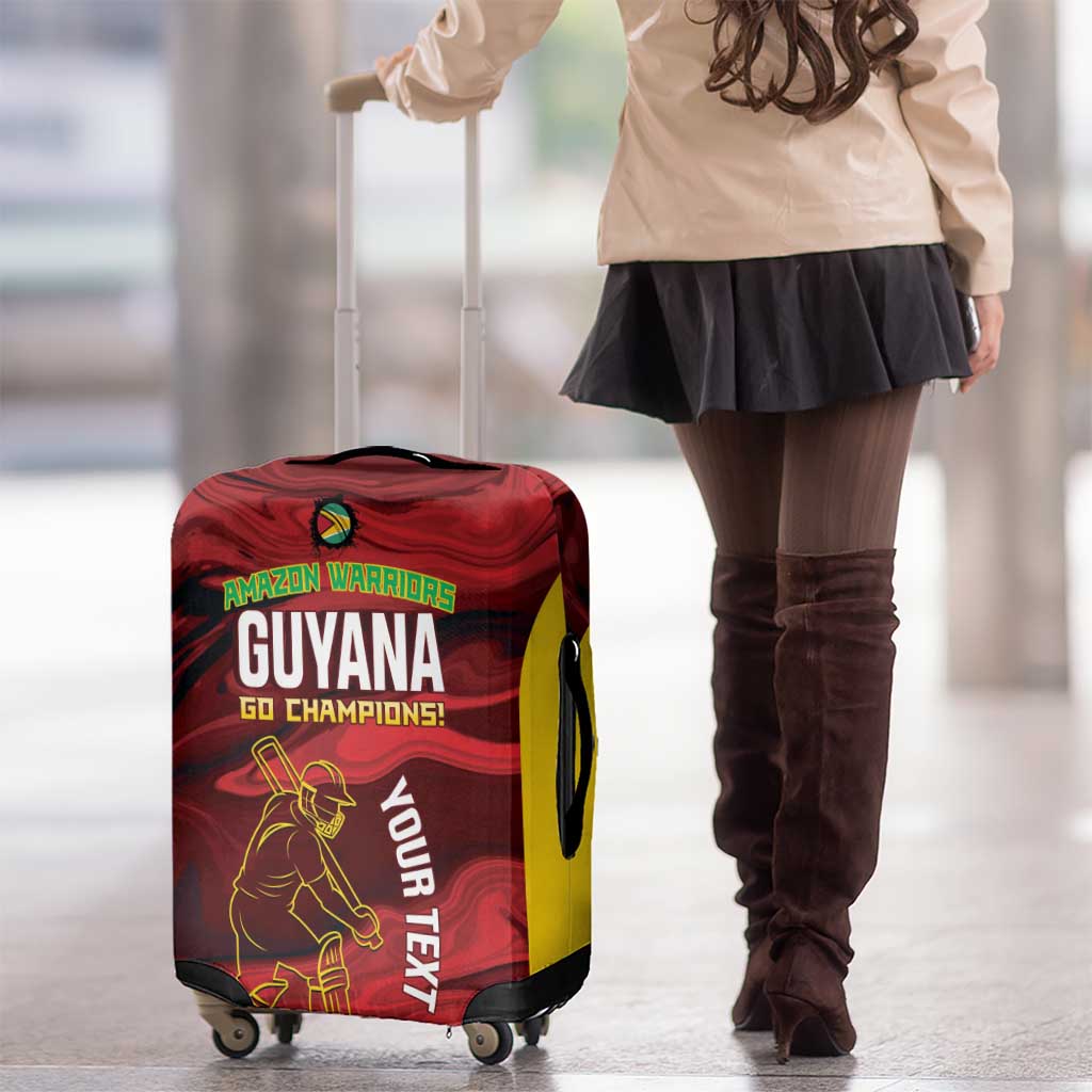 Custom Guyana Cricket Luggage Cover Go Amazon Warriors Marble Pattern LT14