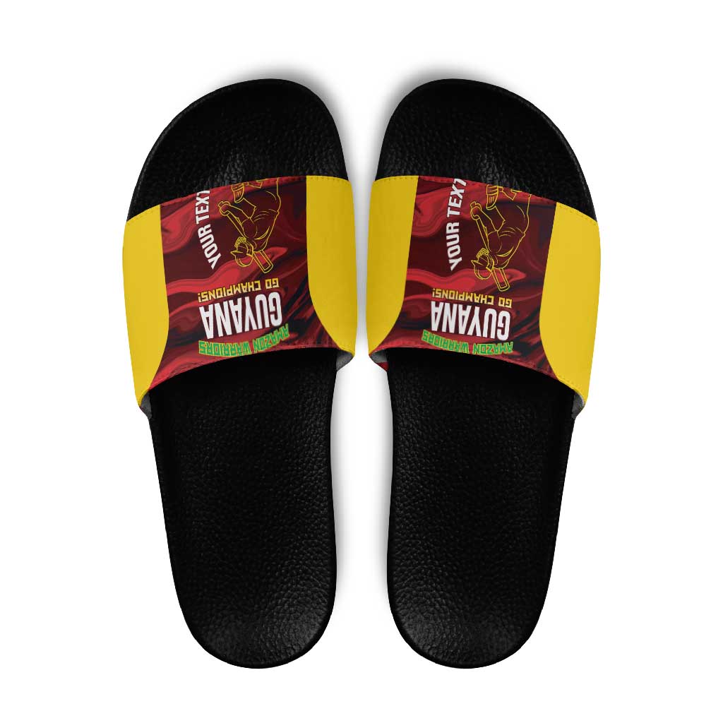 Custom Guyana Cricket Slide Sandals Go Amazon Warriors Marble Pattern LT14