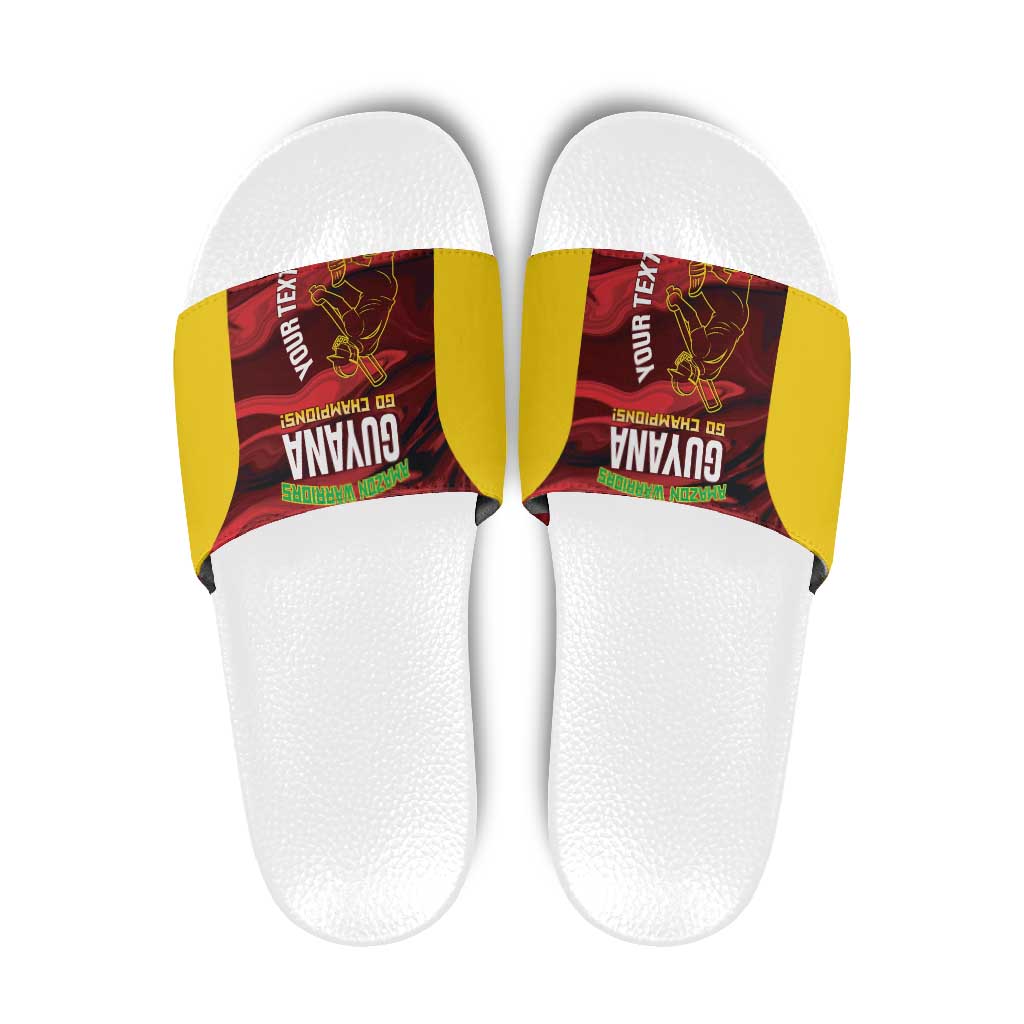 Custom Guyana Cricket Slide Sandals Go Amazon Warriors Marble Pattern LT14
