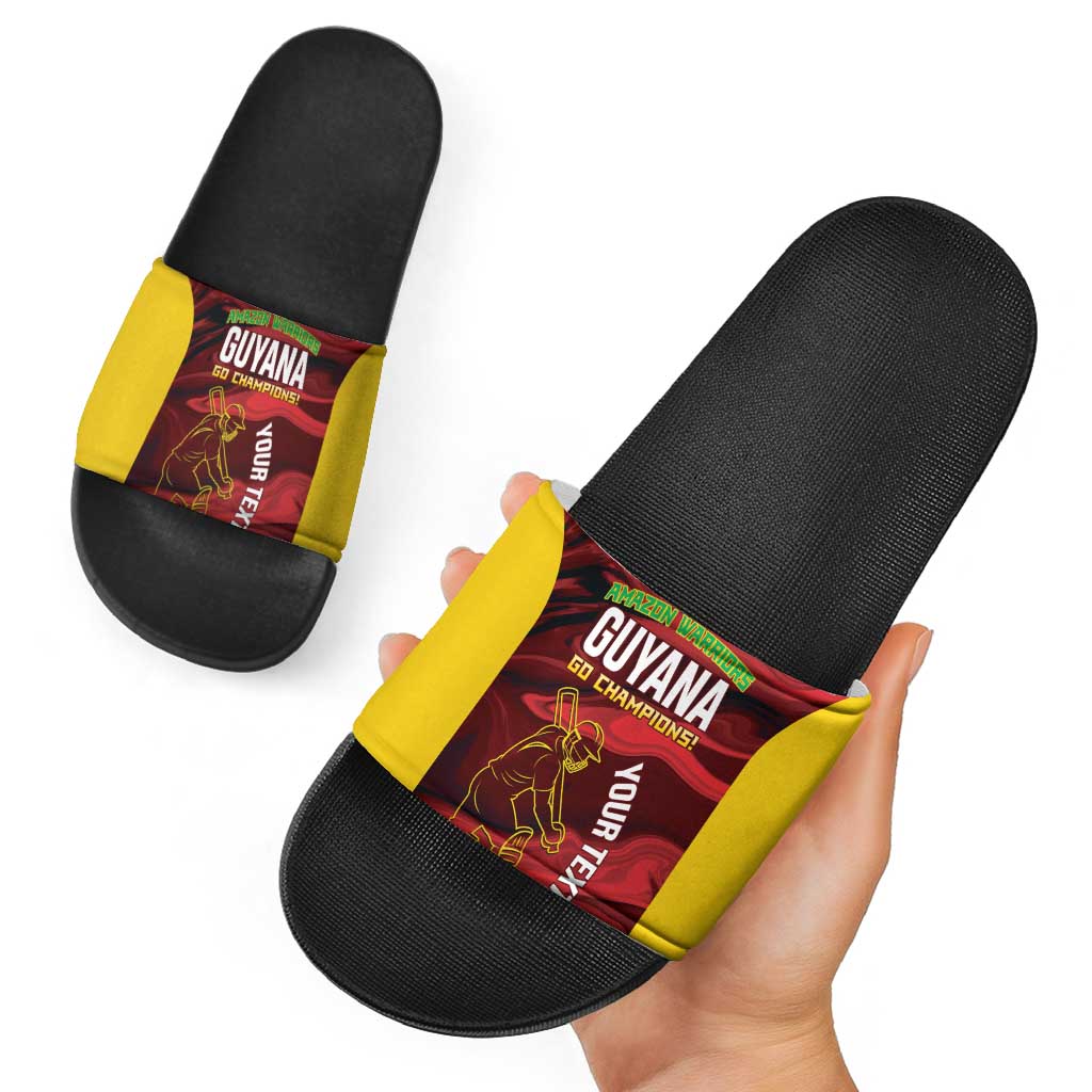 Custom Guyana Cricket Slide Sandals Go Amazon Warriors Marble Pattern LT14