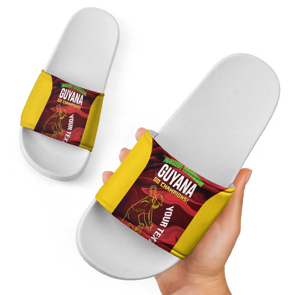 Custom Guyana Cricket Slide Sandals Go Amazon Warriors Marble Pattern LT14