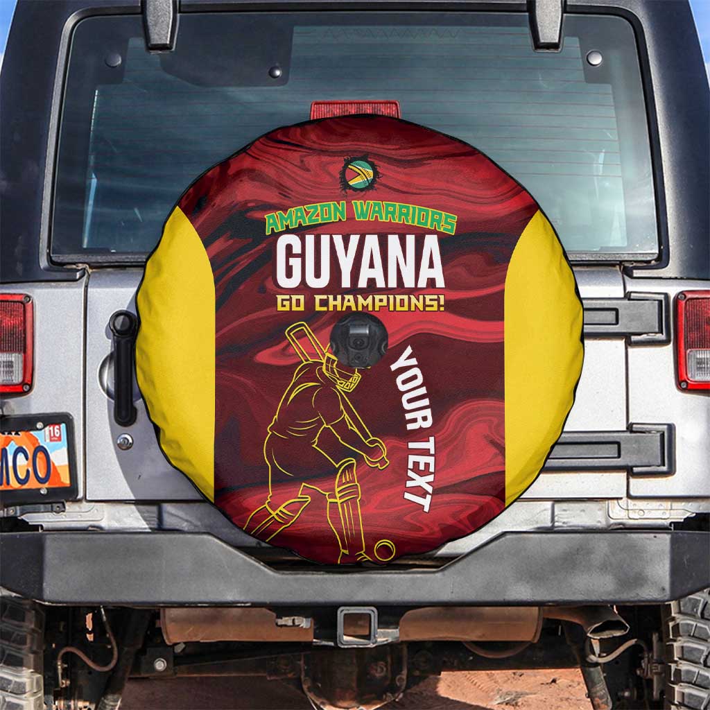 Custom Guyana Cricket Spare Tire Cover Go Amazon Warriors Marble Pattern LT14