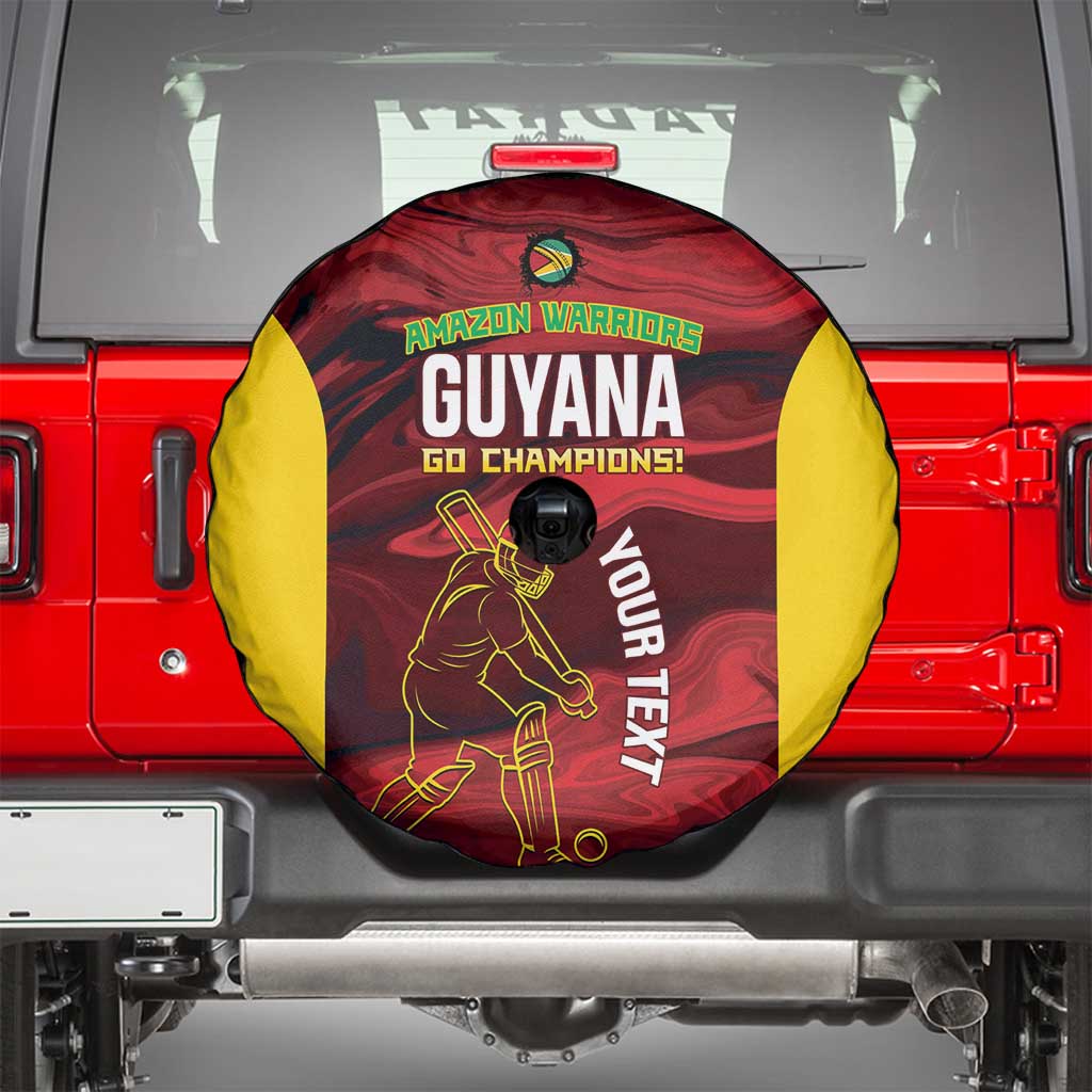 Custom Guyana Cricket Spare Tire Cover Go Amazon Warriors Marble Pattern LT14