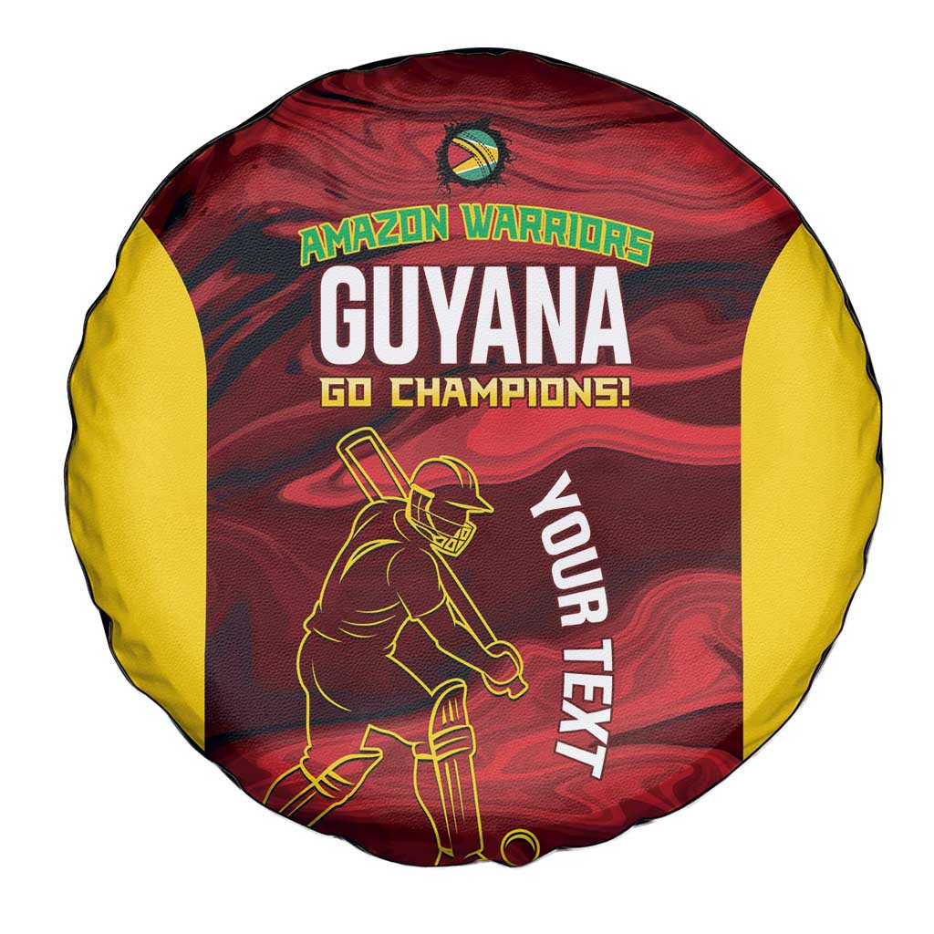 Custom Guyana Cricket Spare Tire Cover Go Amazon Warriors Marble Pattern LT14