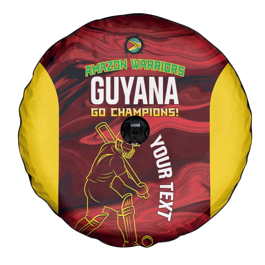 Custom Guyana Cricket Spare Tire Cover Go Amazon Warriors Marble Pattern LT14