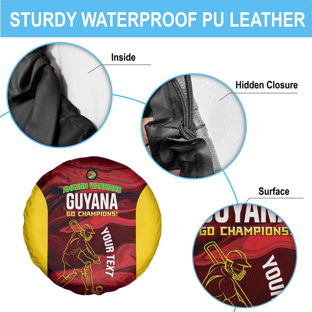 Custom Guyana Cricket Spare Tire Cover Go Amazon Warriors Marble Pattern LT14
