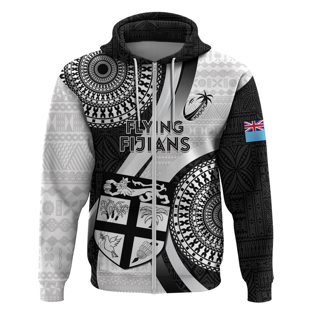 Custom Fiji Rugby Hoodie World Cup 2023 Go Champions Fijian Tapa Black Version LT14