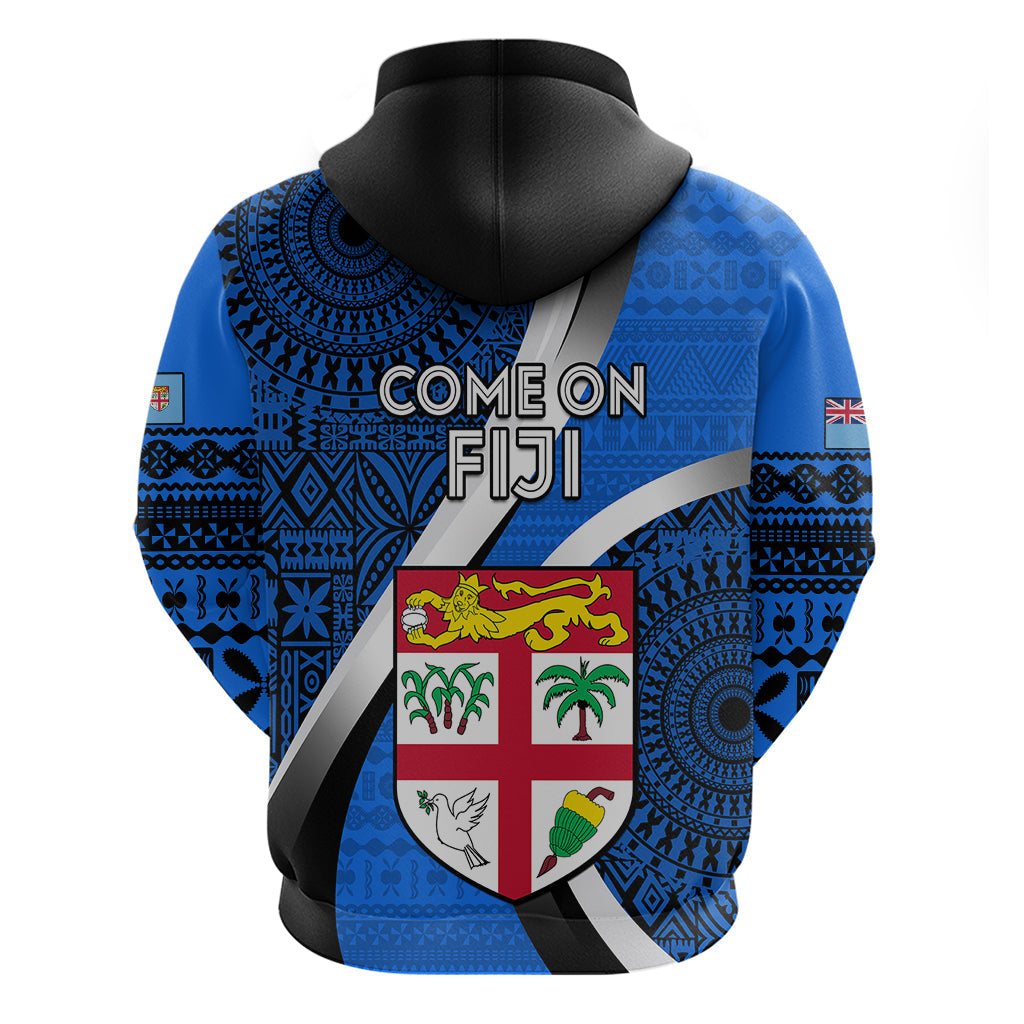 Fiji Rugby Hoodie World Cup 2023 Go Champions Fijian Tapa Blue Version LT14