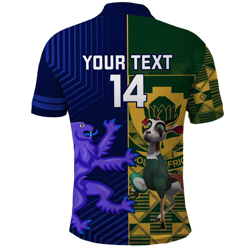 Custom South Africa And Scotland Rugby Polo Shirt Springboks Thistle Together LT14