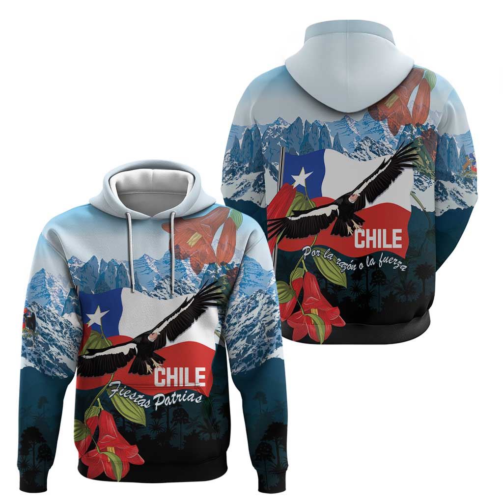 Chile Fiestas Patrias Hoodie Andean Condor Andes Mountains LT14