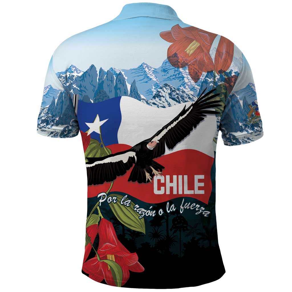 Chile Fiestas Patrias Polo Shirt Andean Condor Andes Mountains LT14