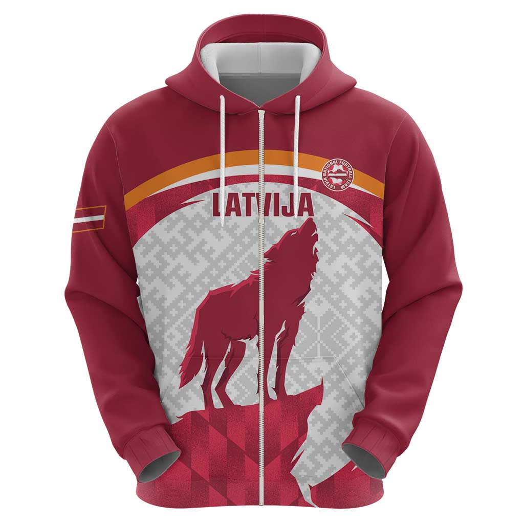 Custom Latvia Football Hoodie Go Wolves Latvija Folk Pattern LT14