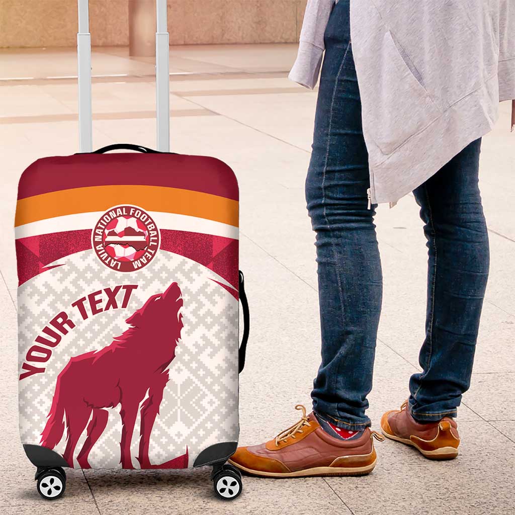 Custom Latvia Football Luggage Cover Go Wolves Latvija Folk Pattern LT14