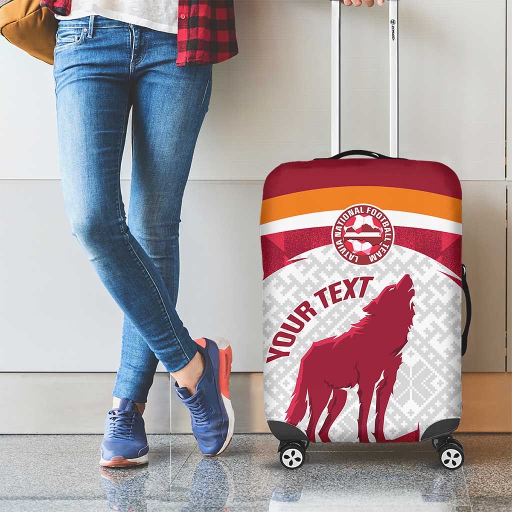 Custom Latvia Football Luggage Cover Go Wolves Latvija Folk Pattern LT14