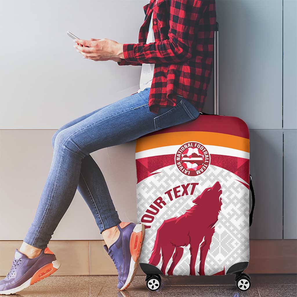 Custom Latvia Football Luggage Cover Go Wolves Latvija Folk Pattern LT14