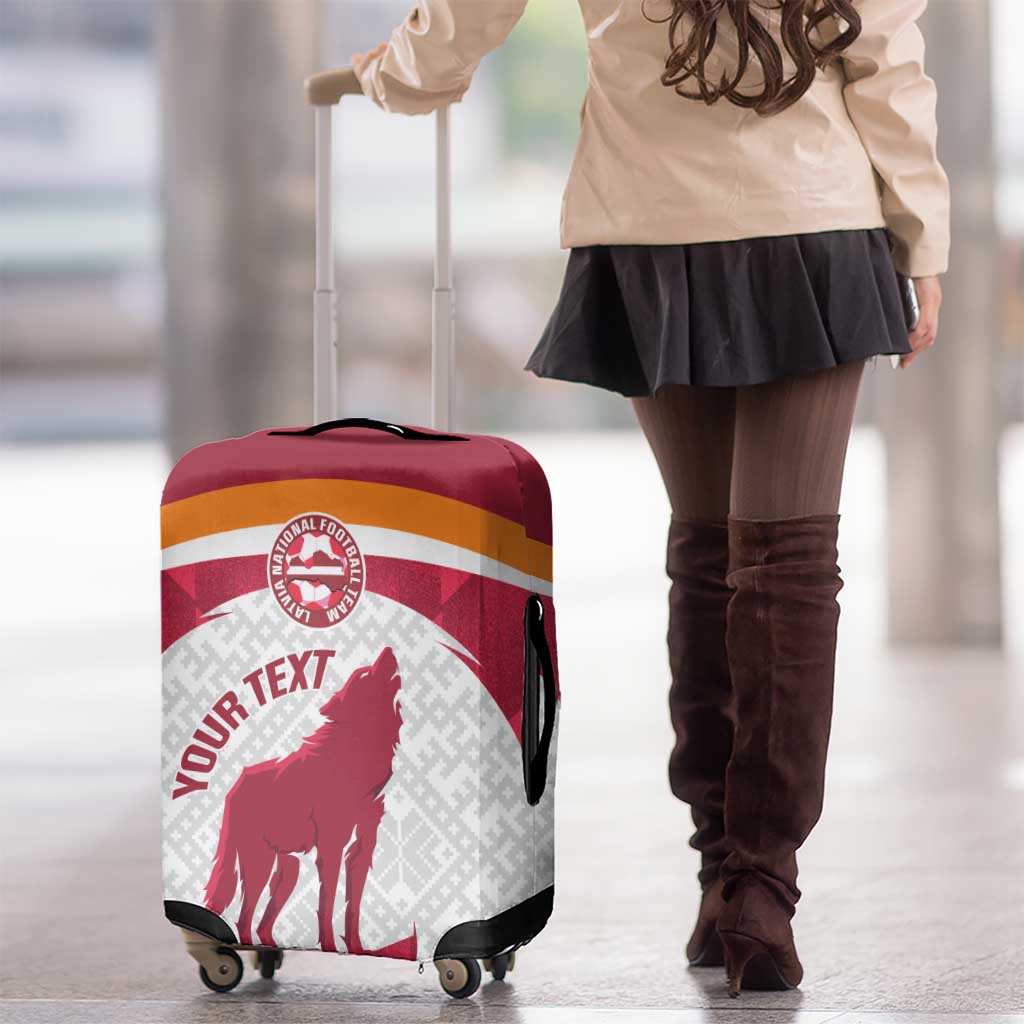 Custom Latvia Football Luggage Cover Go Wolves Latvija Folk Pattern LT14