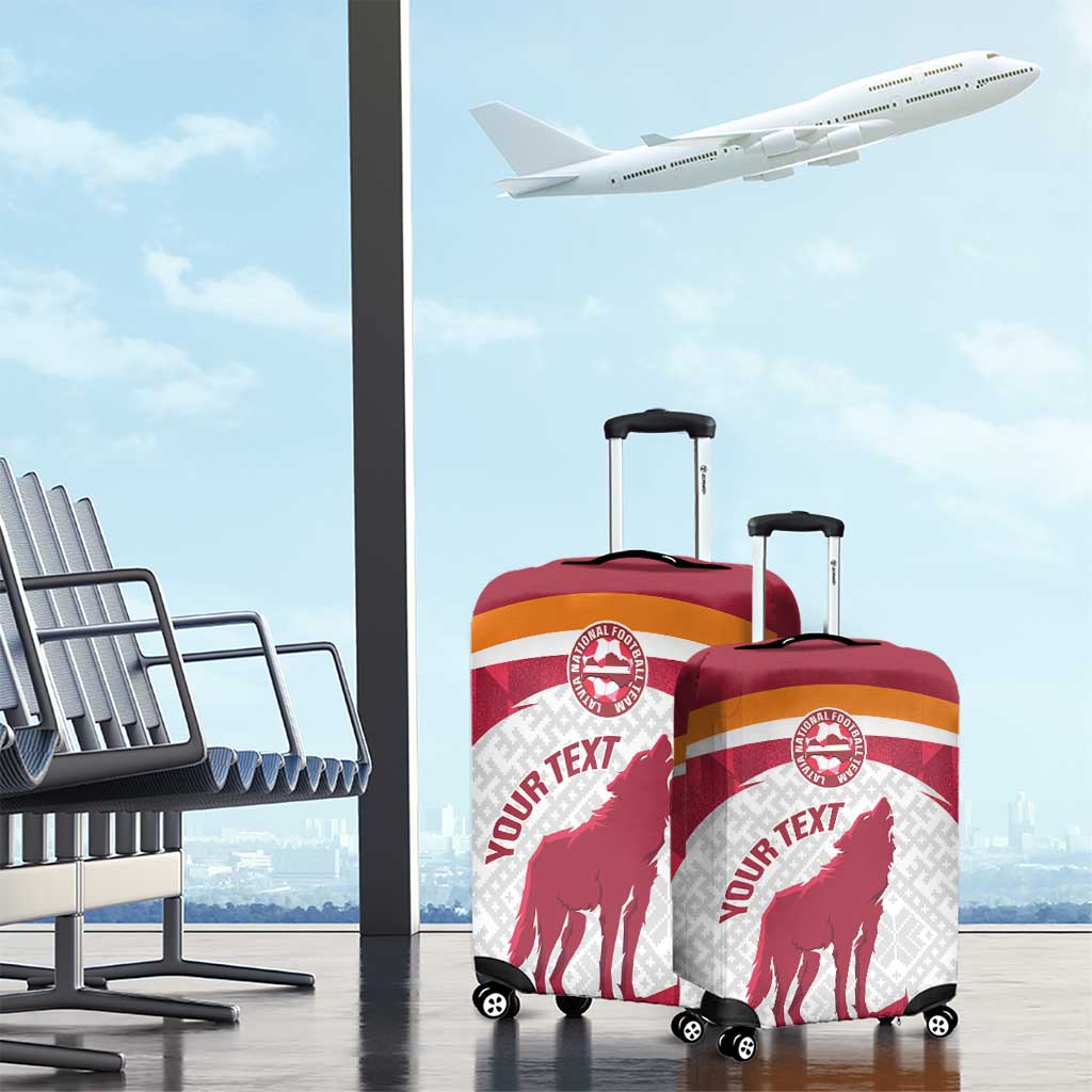 Custom Latvia Football Luggage Cover Go Wolves Latvija Folk Pattern LT14