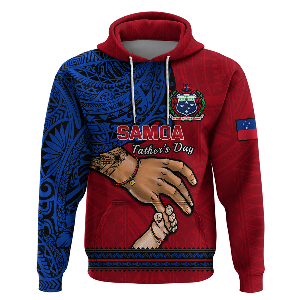 Polynesian Pride Father Day Samoa Hoodie Manuia le Aso Sa o Tama Red Version LT14