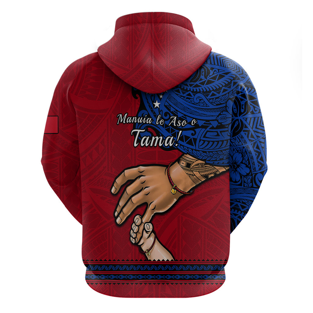 Polynesian Pride Father Day Samoa Hoodie Manuia le Aso Sa o Tama Red Version LT14