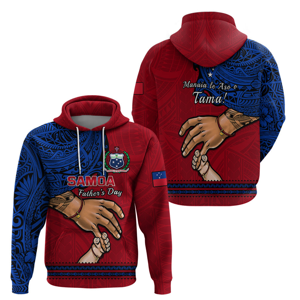 Polynesian Pride Father Day Samoa Hoodie Manuia le Aso Sa o Tama Red Version LT14