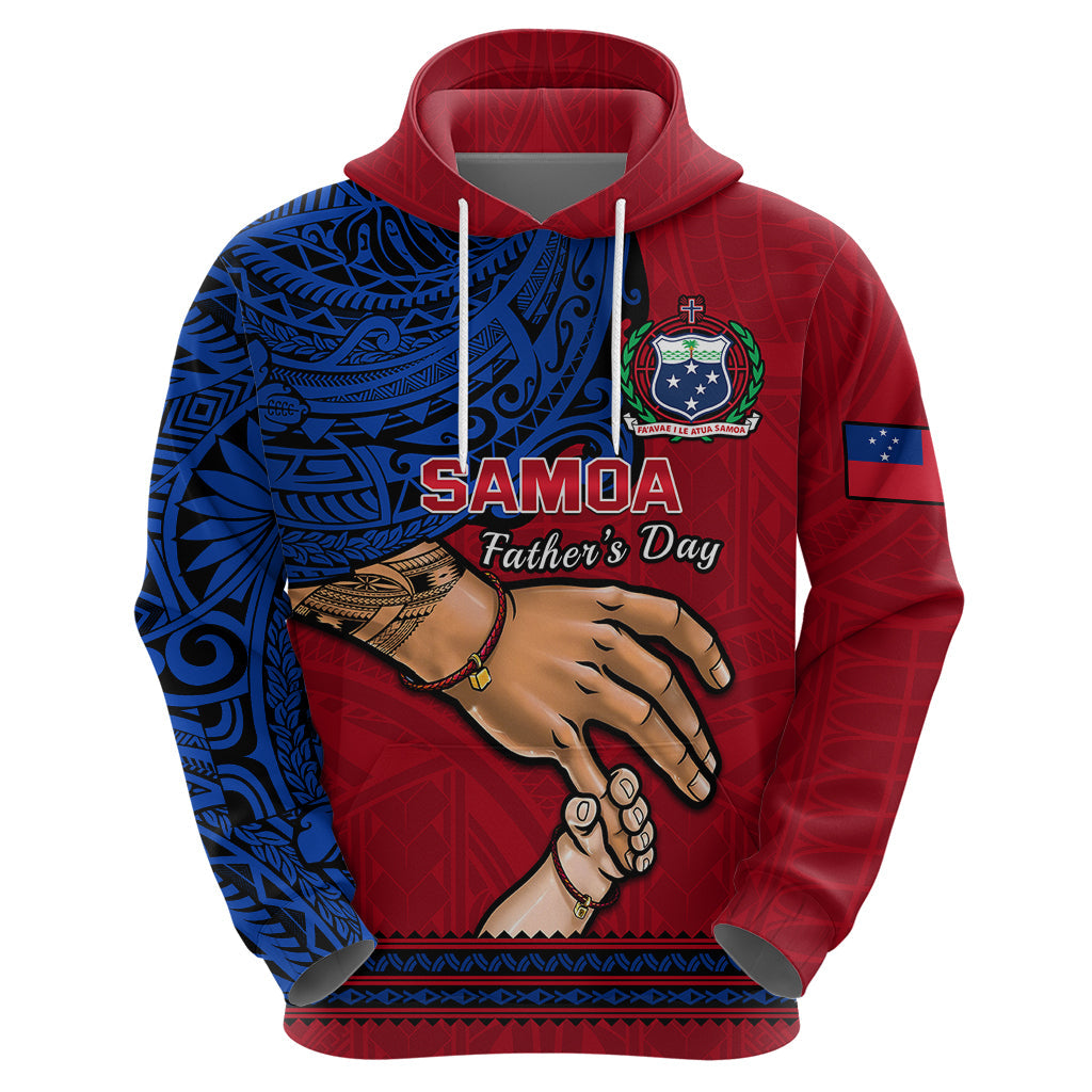 Polynesian Pride Father Day Samoa Hoodie Manuia le Aso Sa o Tama Red Version LT14