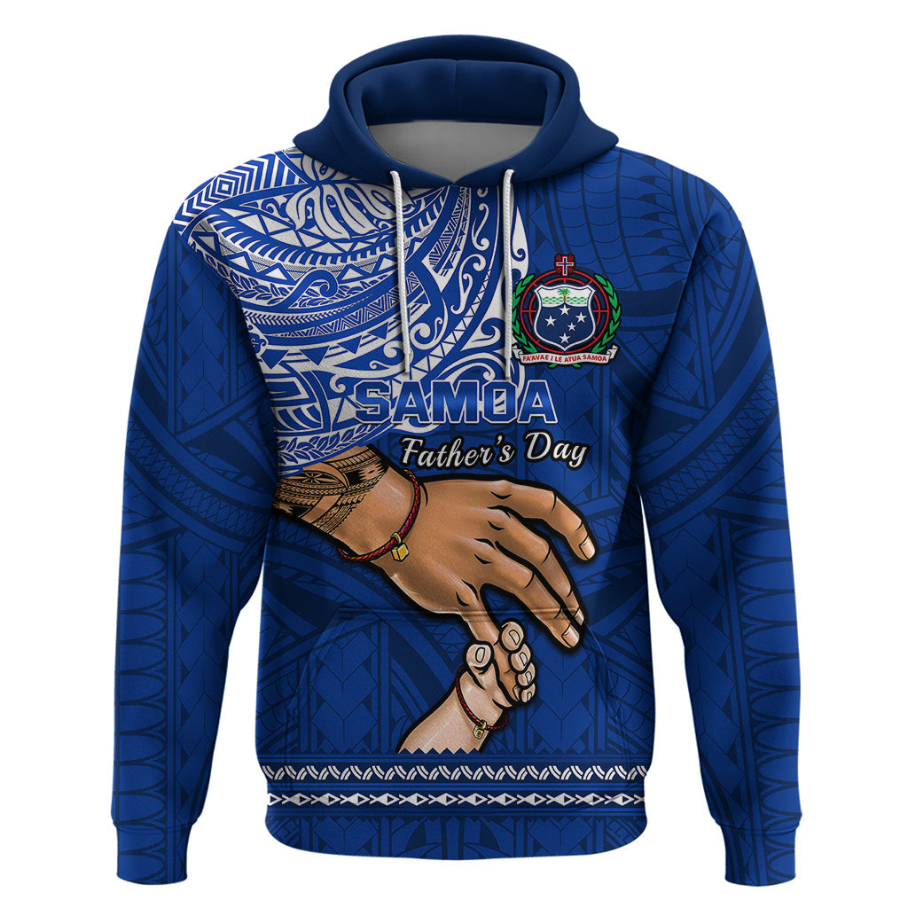 Polynesian Pride Father Day Samoa Hoodie Manuia le Aso Sa o Tama Blue Version LT14