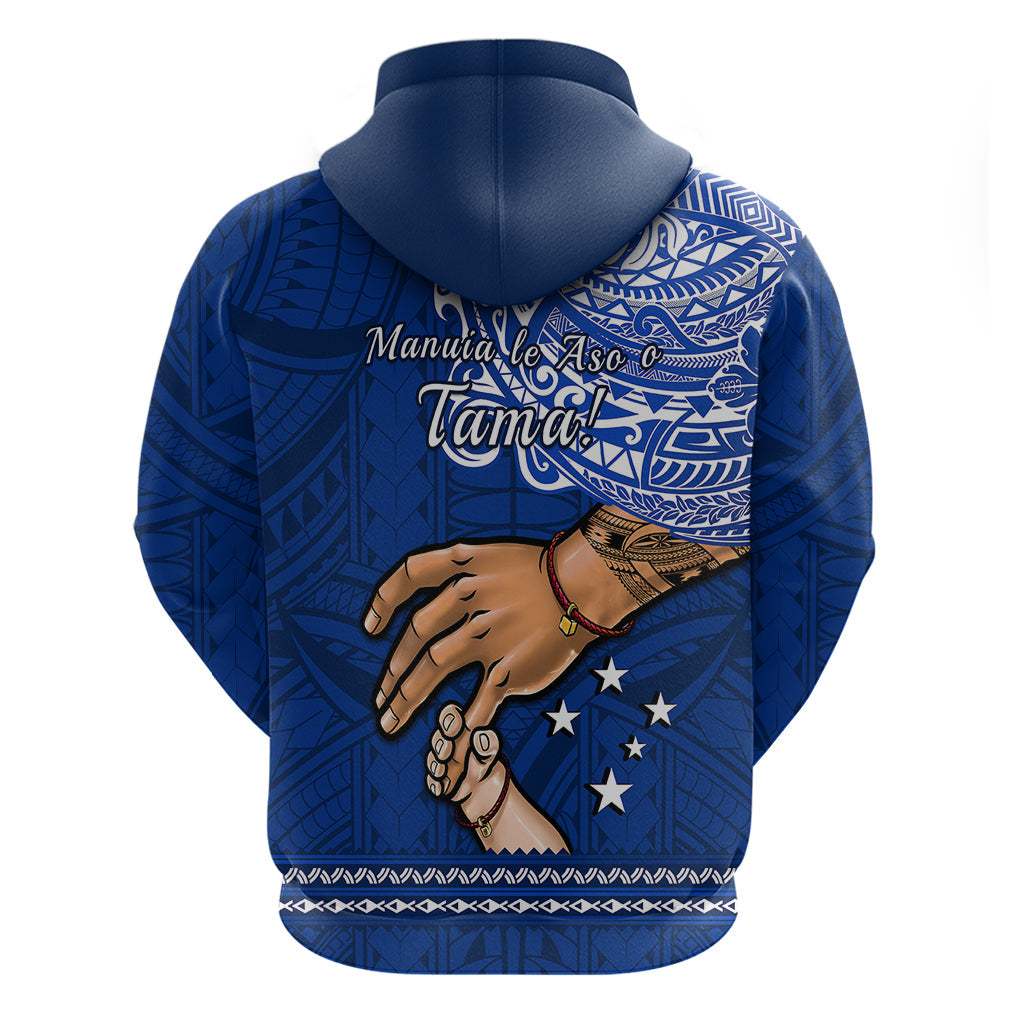 Polynesian Pride Father Day Samoa Hoodie Manuia le Aso Sa o Tama Blue Version LT14