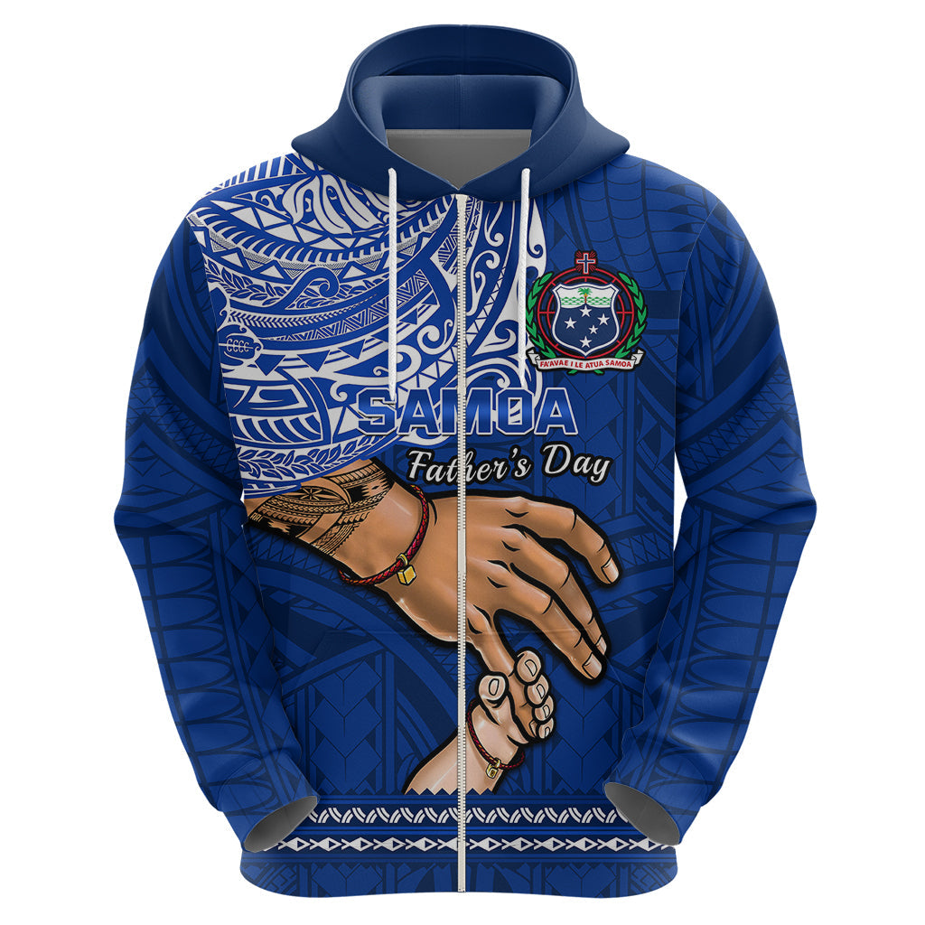 Polynesian Pride Father Day Samoa Hoodie Manuia le Aso Sa o Tama Blue Version LT14