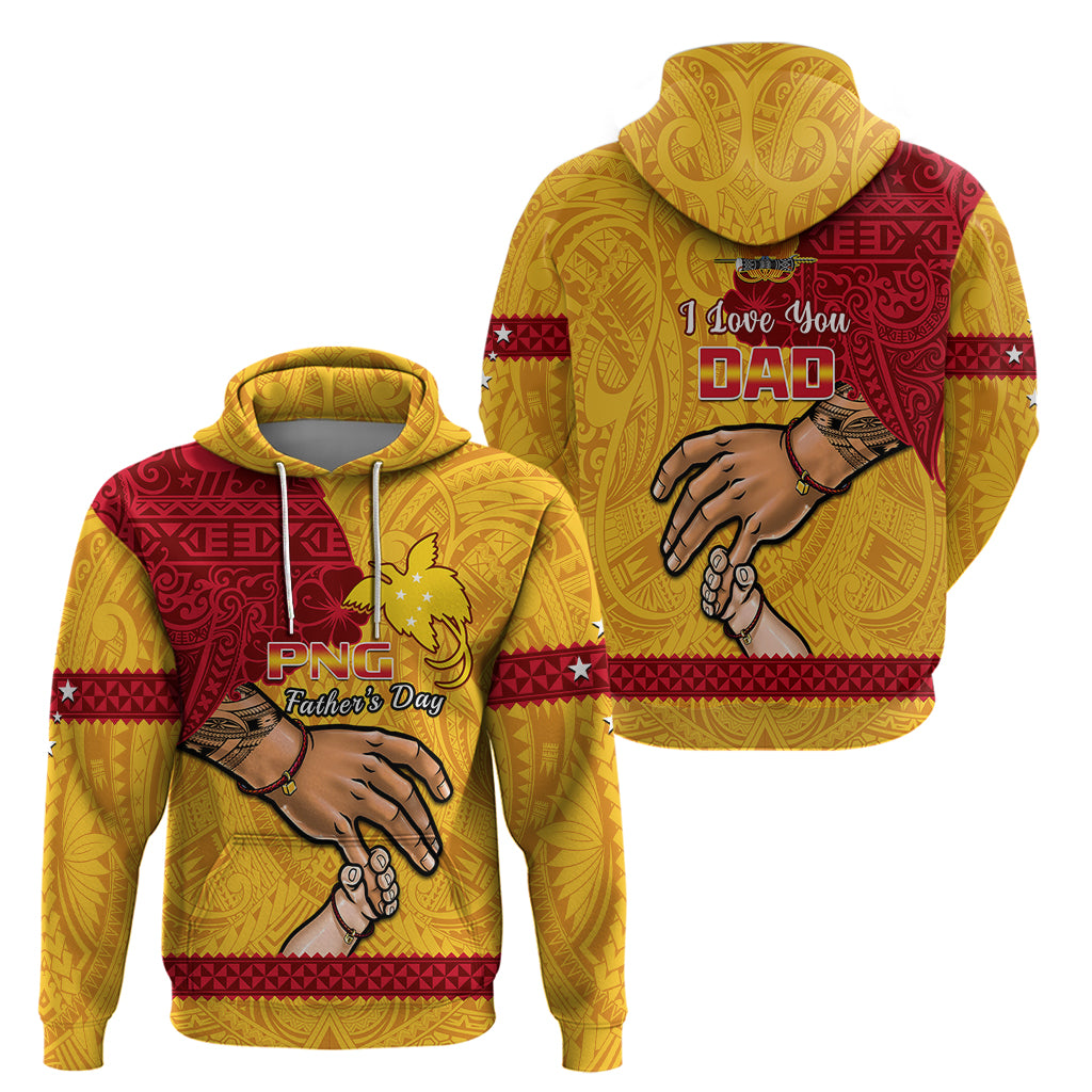 Polynesian Pride Father Day Papua New Guinea Hoodie PNG I Love You Dad Yellow Version LT14
