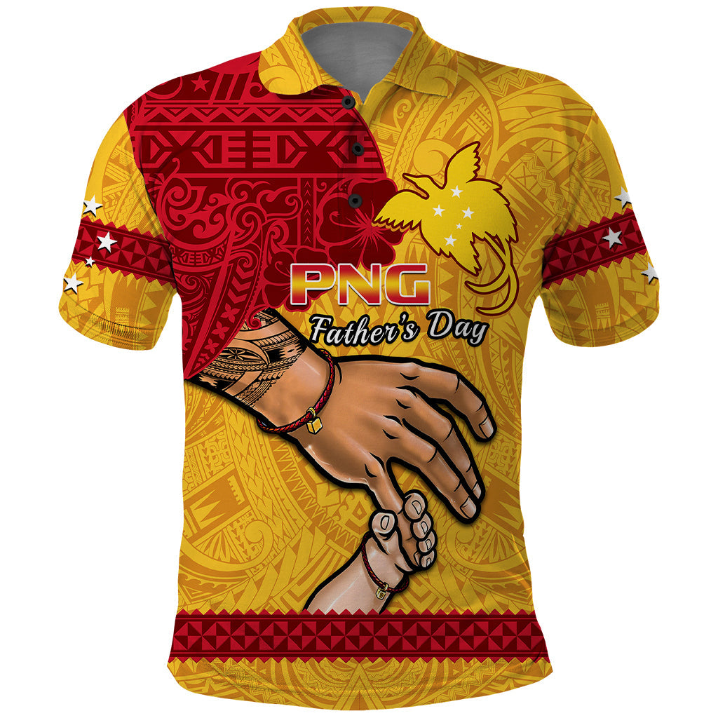 Custom Father Day Papua New Guinea Polo Shirt PNG I Love You Dad Yellow Version LT14