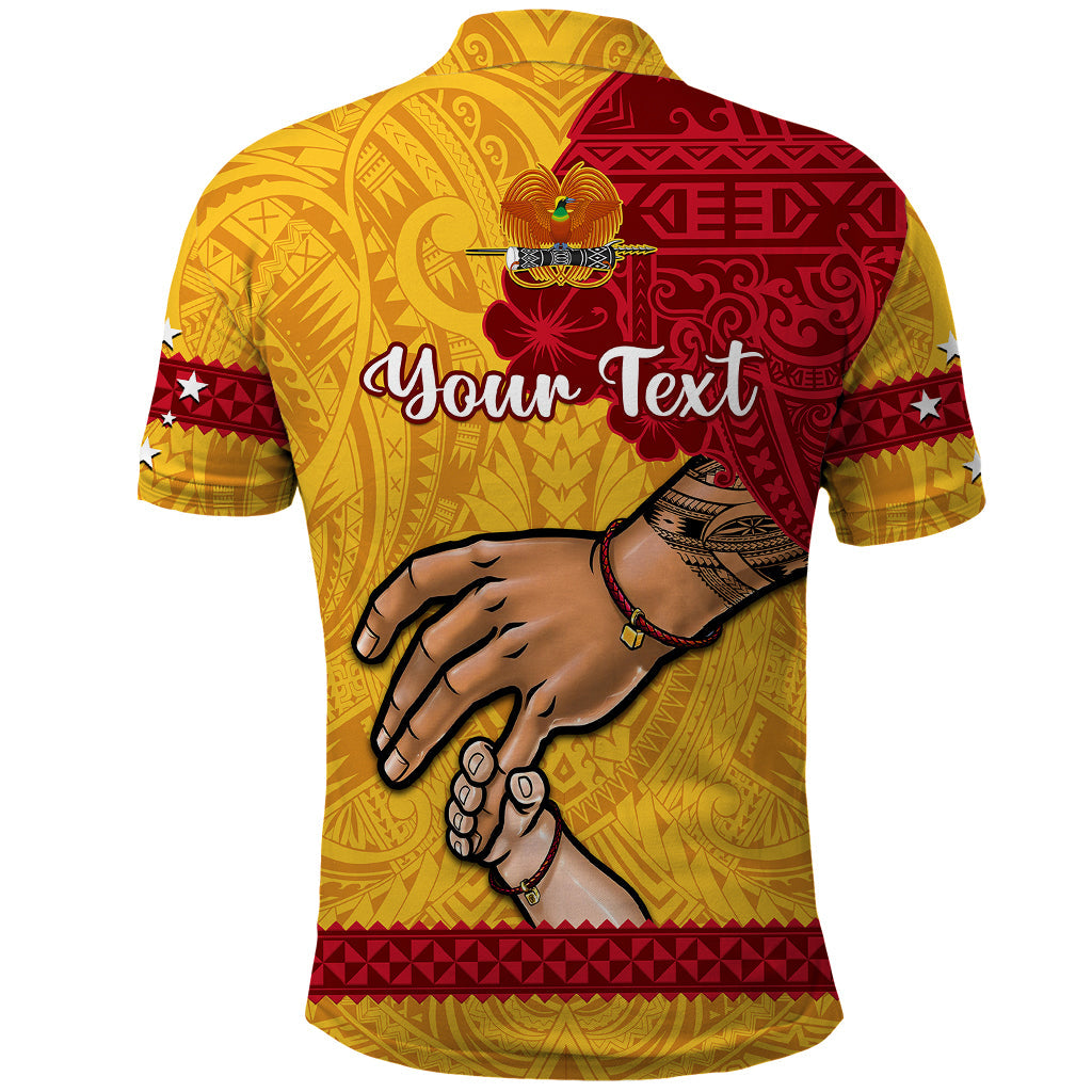 Custom Father Day Papua New Guinea Polo Shirt PNG I Love You Dad Yellow Version LT14