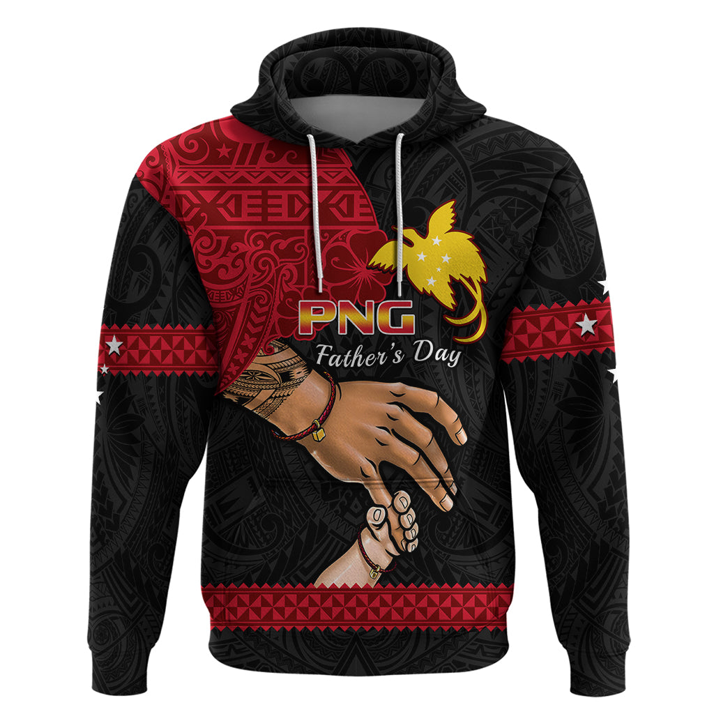 Personalised Father Day Papua New Guinea Hoodie PNG I Love You Dad Black Version LT14