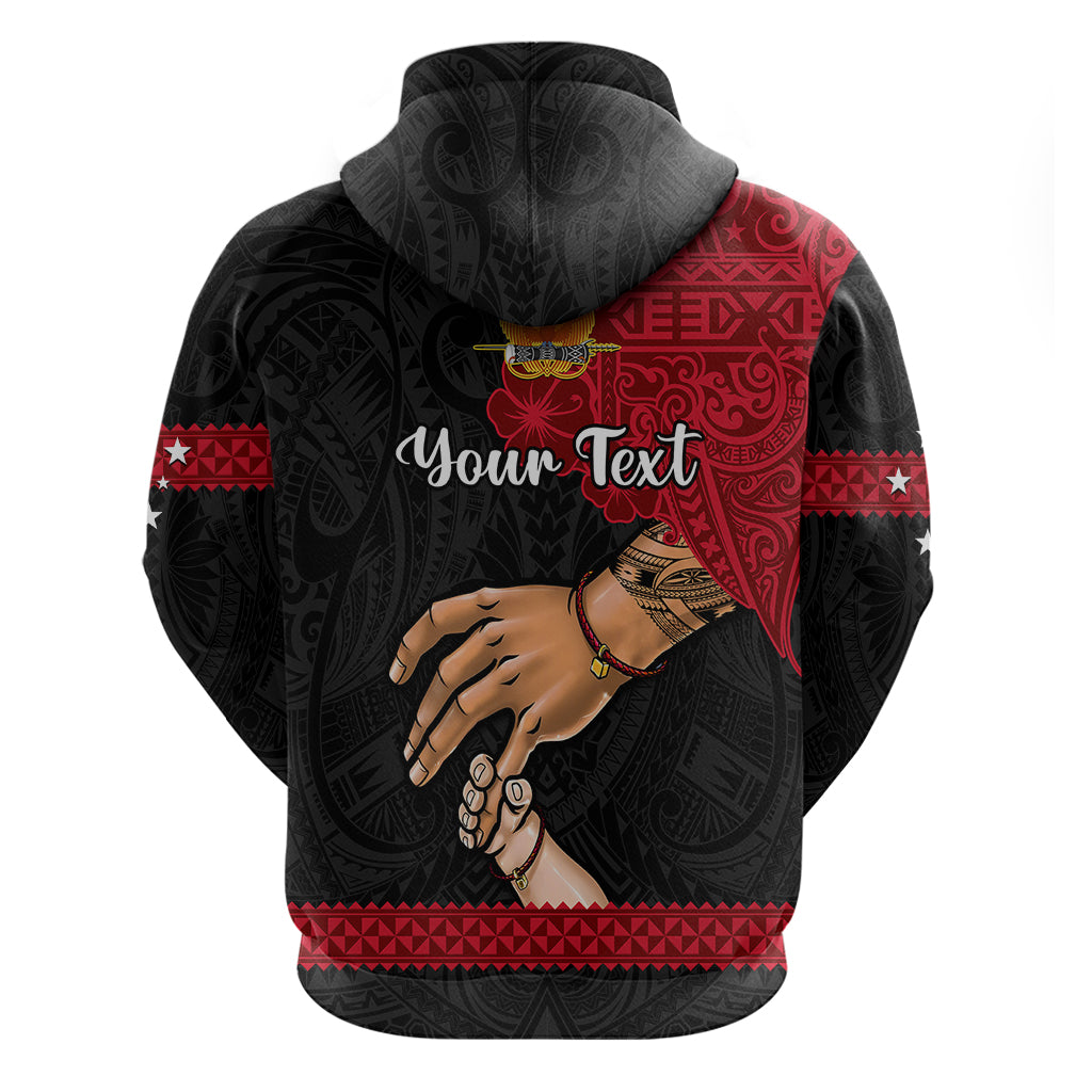 Personalised Father Day Papua New Guinea Hoodie PNG I Love You Dad Black Version LT14