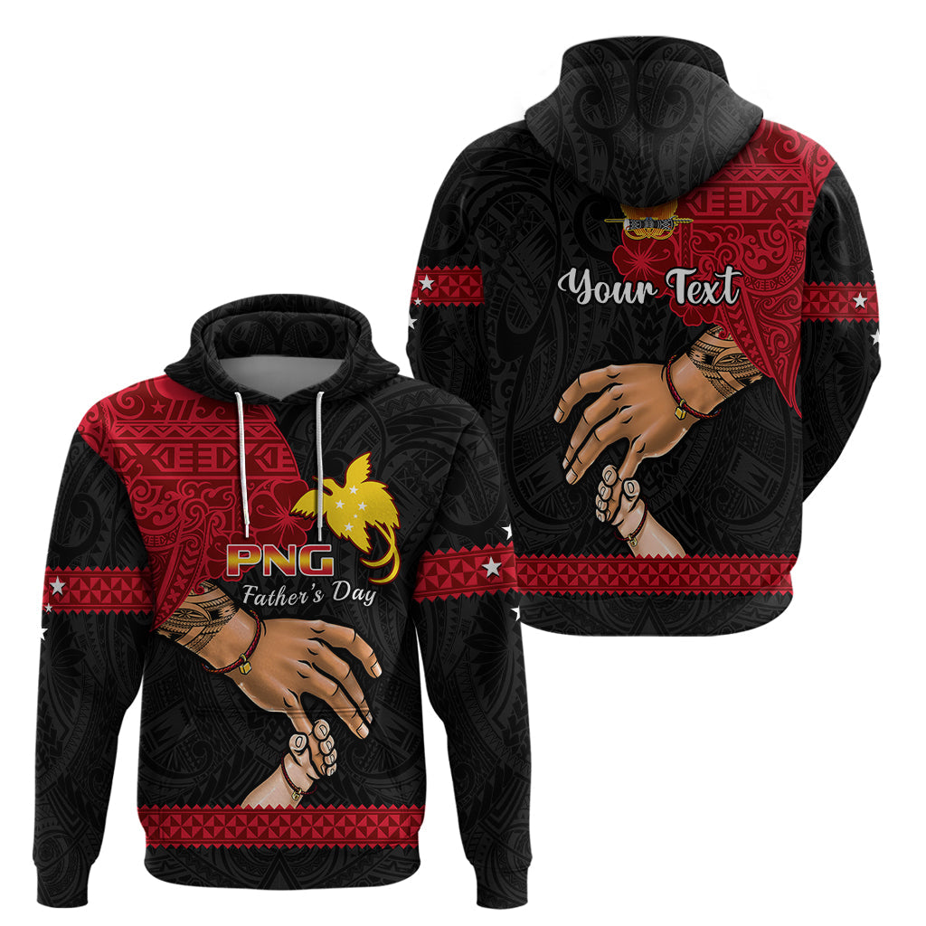 Personalised Father Day Papua New Guinea Hoodie PNG I Love You Dad Black Version LT14