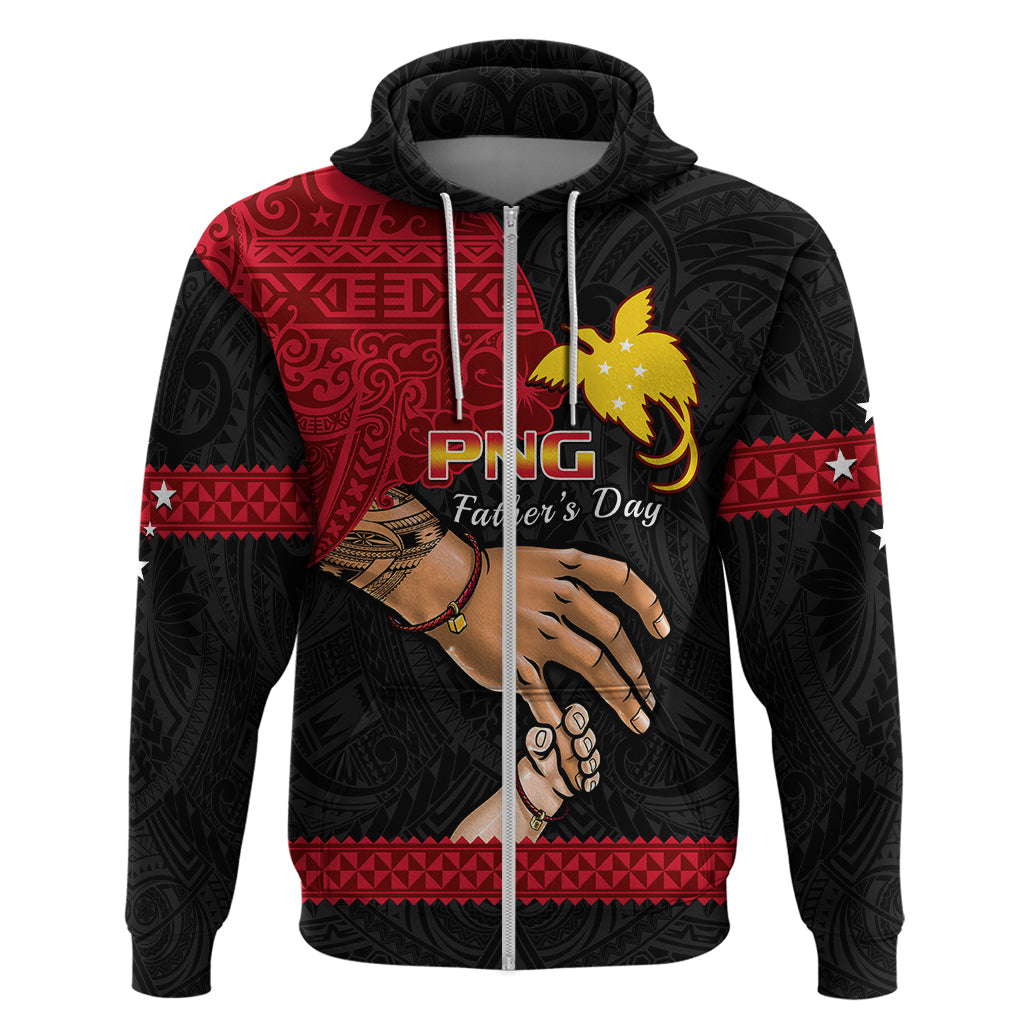 Personalised Father Day Papua New Guinea Hoodie PNG I Love You Dad Black Version LT14