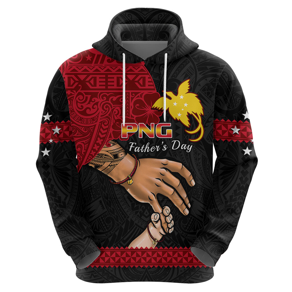 Personalised Father Day Papua New Guinea Hoodie PNG I Love You Dad Black Version LT14