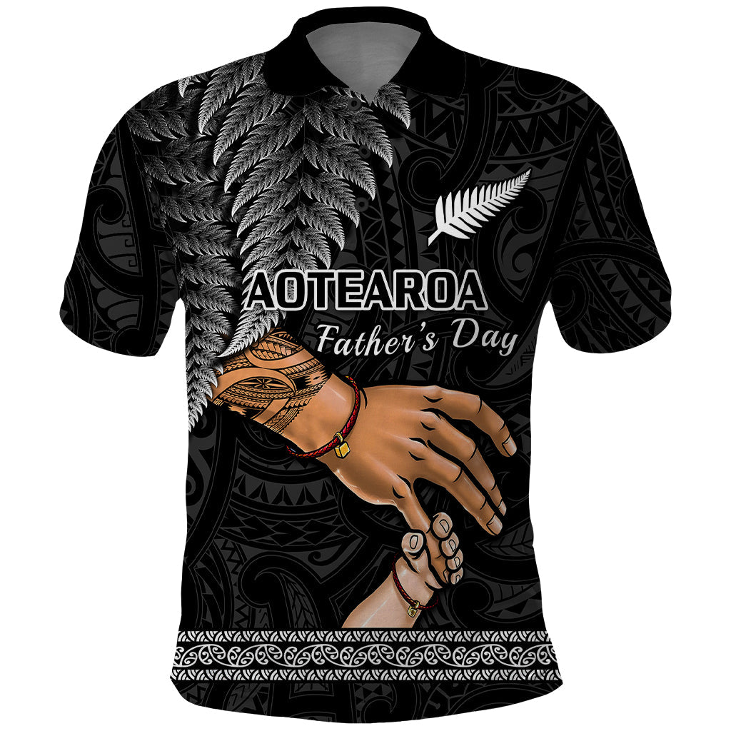 Polynesian Pride Father Day New Zealand Polo Shirt Aotearoa Maori Fern I Love You Dad LT14