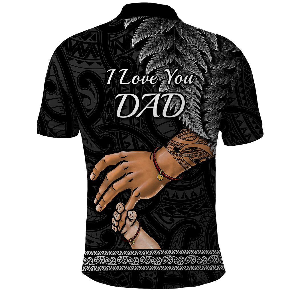 Polynesian Pride Father Day New Zealand Polo Shirt Aotearoa Maori Fern I Love You Dad LT14
